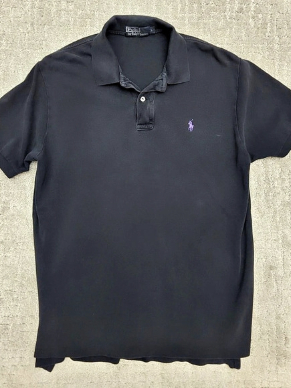 Vintage Polo Ralph Lauren Men's Black Polo Shirt Size Large